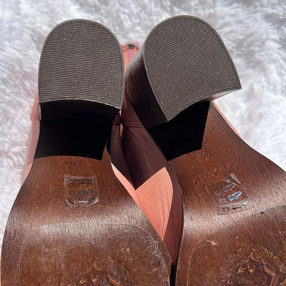 Free People Elle block heel boot sunset sand,l pink - Picture 11 of 13
